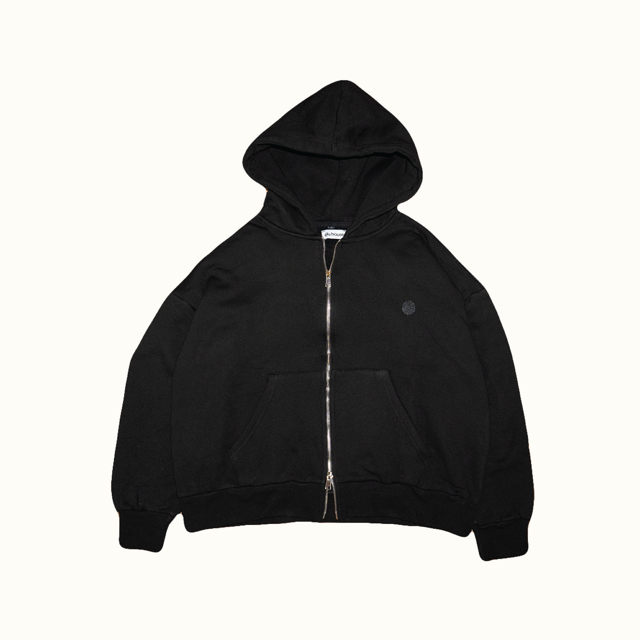 Signature Double zip hoodie Noir